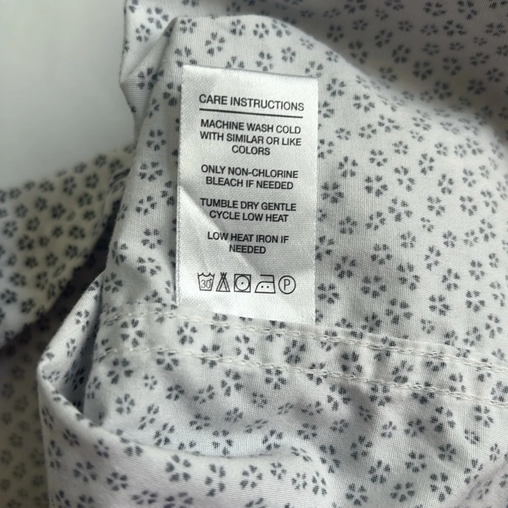 Denim & Flower White Shirt with Navy Floral Pattern slim fit small - Picture 5 of 5